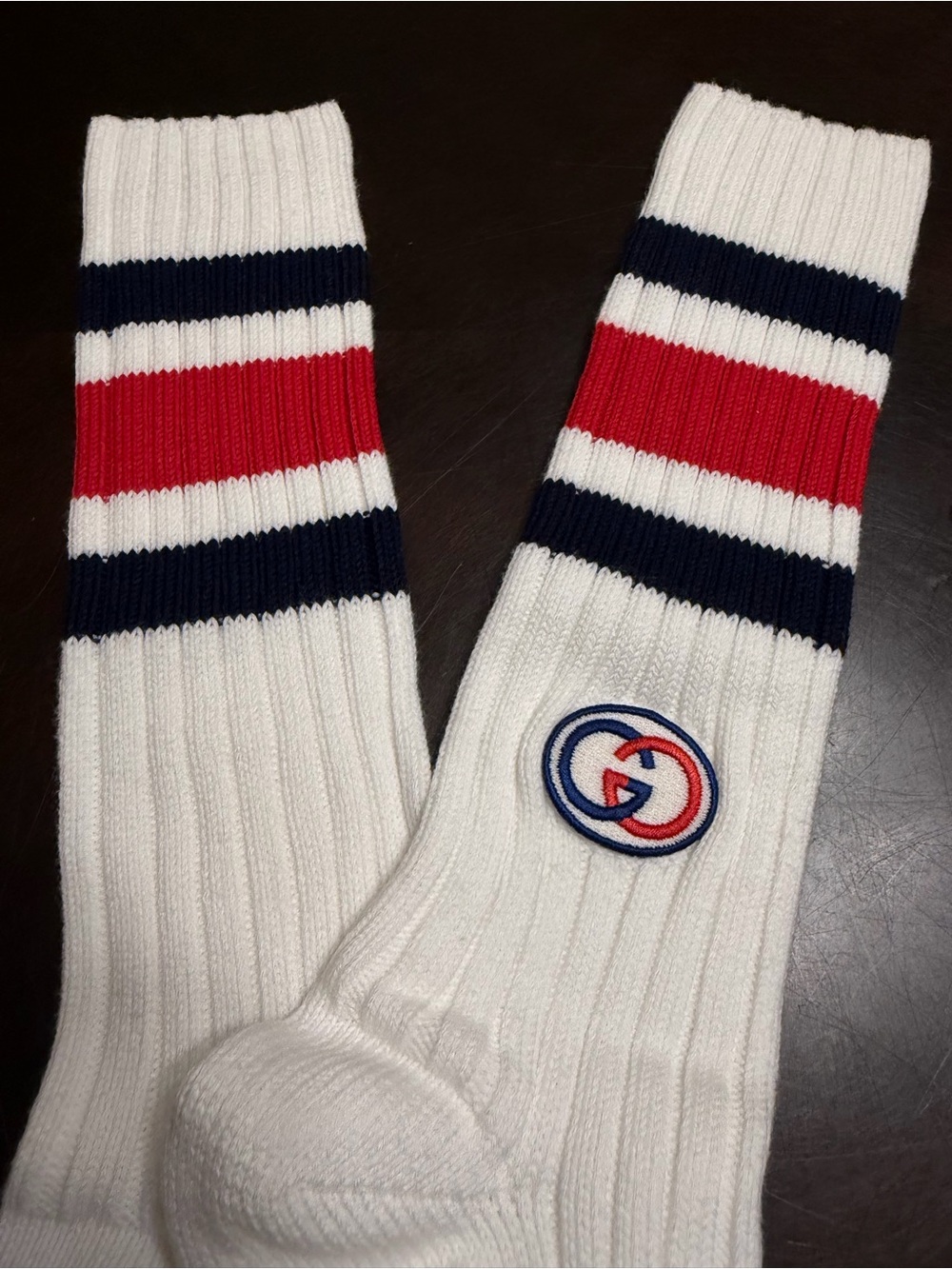 New Authentic Gucci GG Logo Socks White Size M - Picture 5 of 13